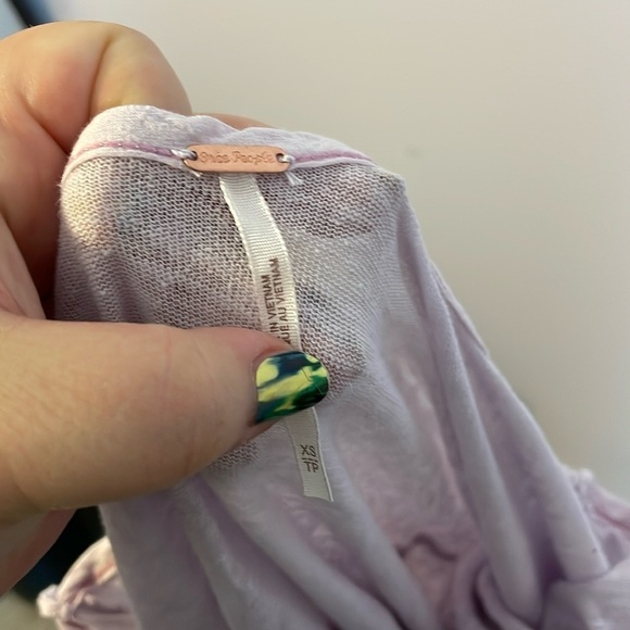 Free People Oversized Linen Sandstorm Flowy Lilac Lavender Top Size XS - Picture 5 of 16